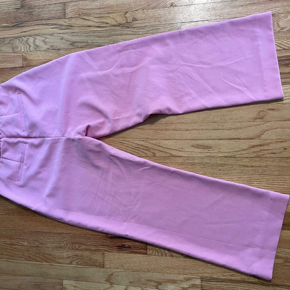 Pink High-Waist Pleated Wide-Leg Pants - Picture 2 of 4